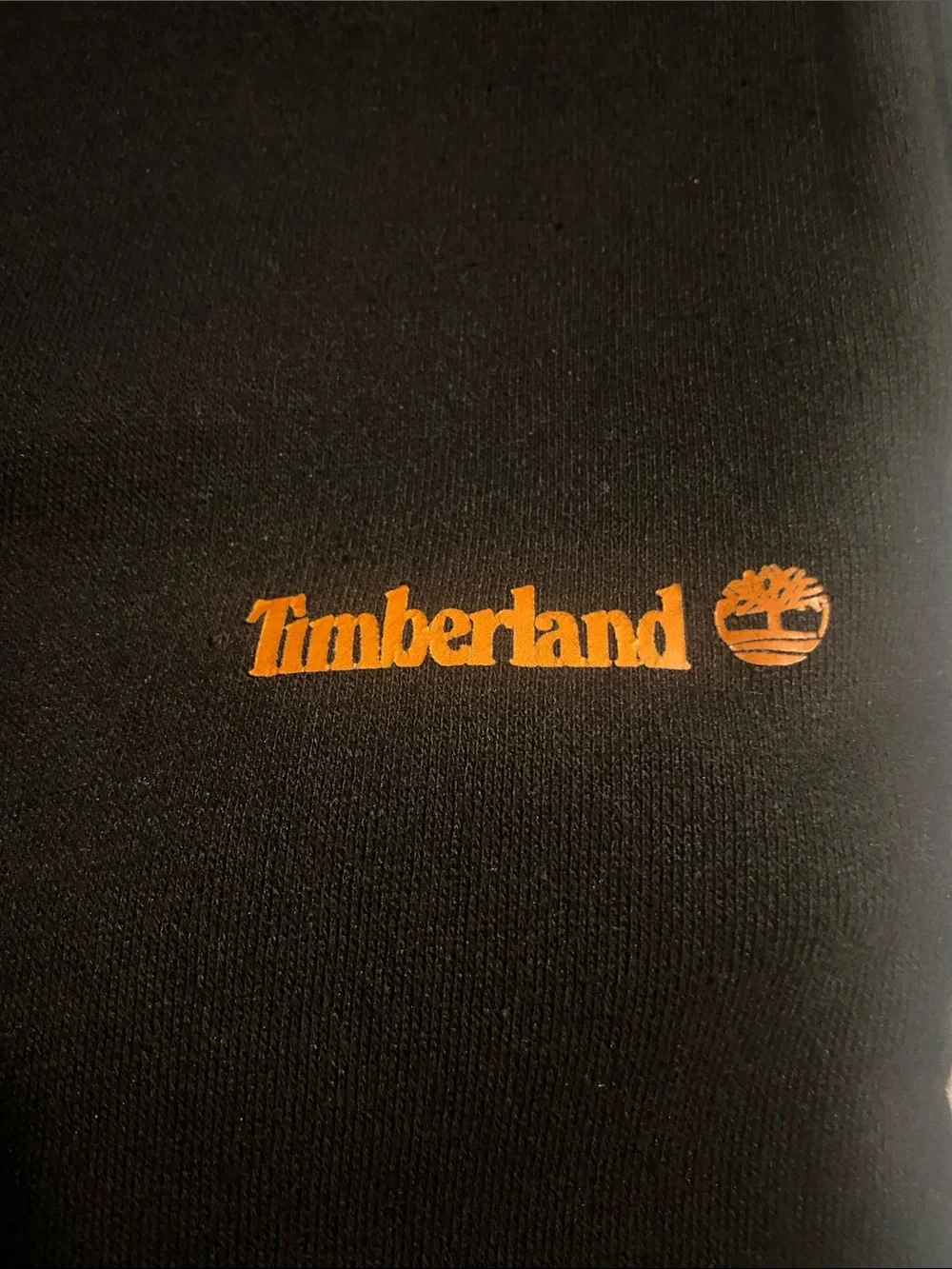 Timberland Black Athletic Logo Cotton-Blend Shorts with Orange Accent (630)